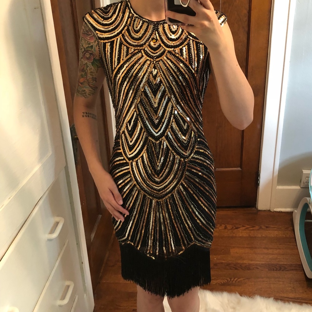 Gatsby Style beaded flappy dress